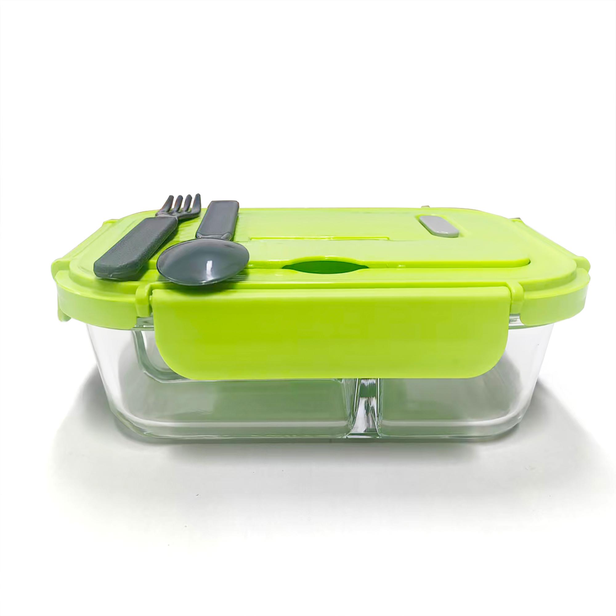 Glas-Lunchbox mit Besteck