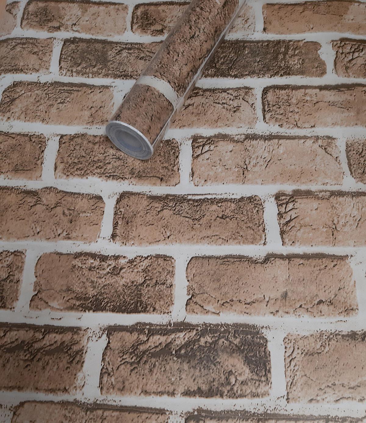Tapetel Steine Ziegel beige